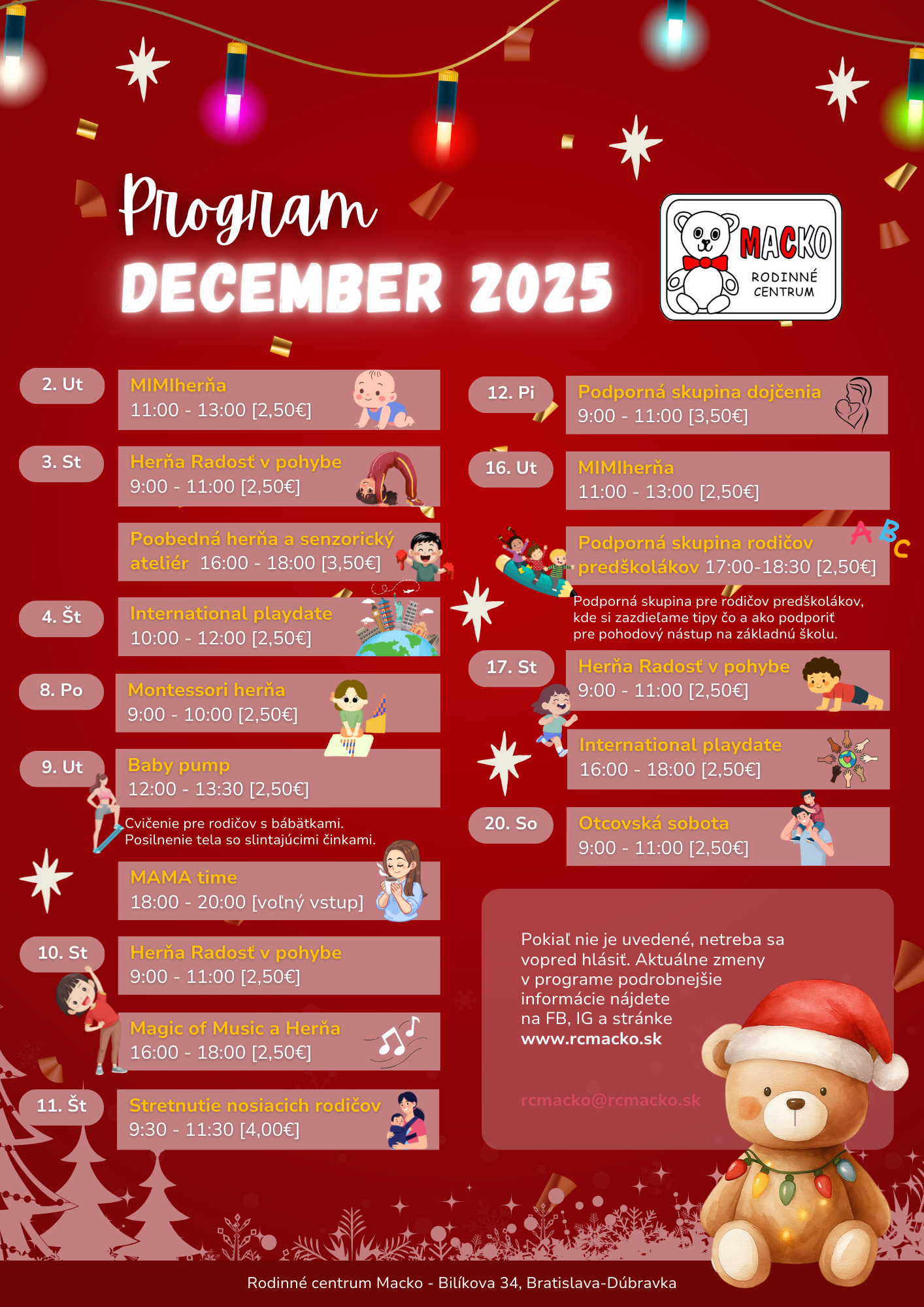 Program Desember RCM Program December 2025_ - Rodinné centrum Macko